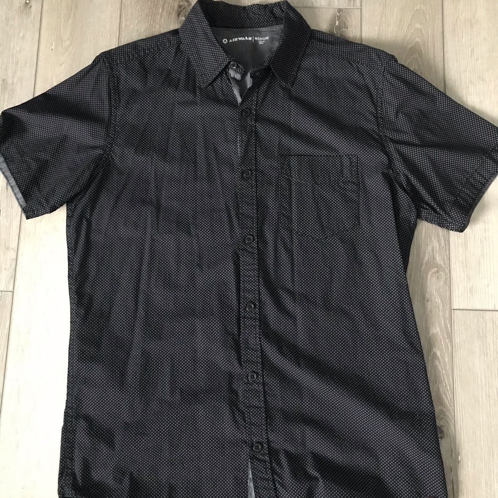 Airwalk Short Sleeve Button Up Shirt Black Medium